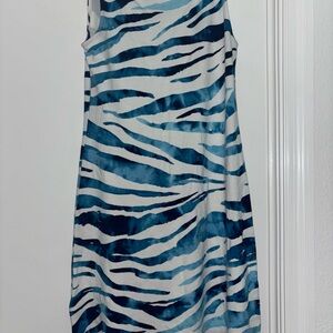 Tommy Bahama Darcy  size XS Blue and White Zanzebra Zebra Print Dress